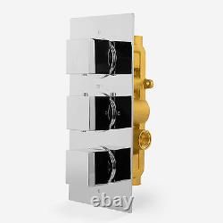 1 / 2 Way Concealed Thermostatic Bar Shower Mixer Valve Chrome Solid Brass