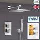 2 Dial 2 Way Square Concealed Thermostatic Mixer Valve Abs Shower Hand Held Kit
