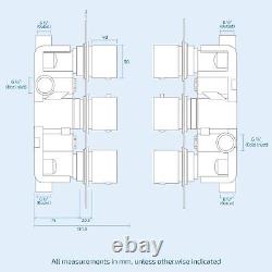 2 Way Concealed Thermostatic Shower Mixer Valve Chrome 200mm Slim Overhead