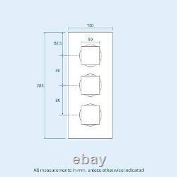 2 Way Concealed Thermostatic Shower Mixer Valve Chrome 200mm Slim Overhead