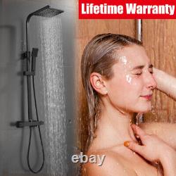 2024 Bathroom Thermostatic Mixer Handheld Shower Bar Set Twin Head Exposed Valve