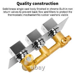 3 Way Chrome Concealed Thermostatic Shower Mixer Valve Solid Brass Bathroom UK