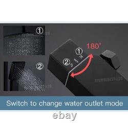 3 Way Exposed Square Thermostatic Shower Mixer Bathroom Twin Head Valve Set Mat