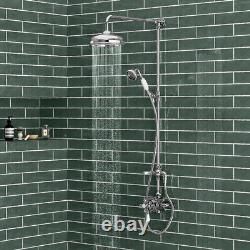 8 Rain Head Traditional Mixer Shower Valve Victorian Thermostatic and Riser Kit