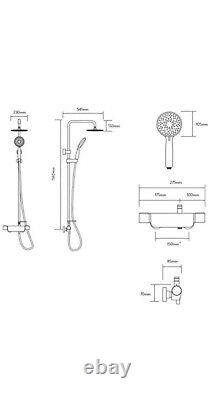 Aqualisa Midas 220 Mixer Shower Exposed Bar Drencher Chrome Handset MD220SC