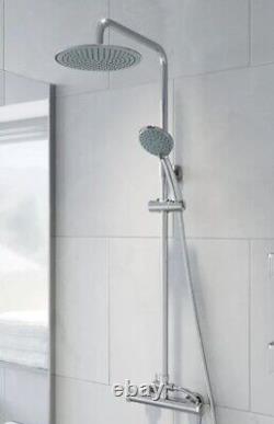 Architeckt Round Thermostatic Bar Mixer Shower + Adjustable & Fixed Head