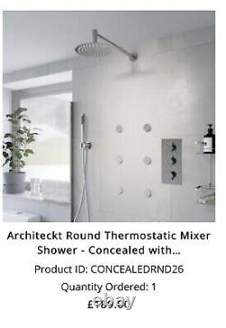 Architeckt Round Thermostatic Mixer Shower Concealed with 6 body jets