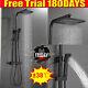 Bathroom Black Thermostatic Mixer Shower Set Round Twin Head Exposed Valve-cheap