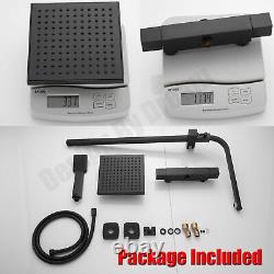Bathroom Black Thermostatic Mixer Shower Set Round Twin Head Exposed Valve-Cheap