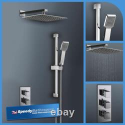 Bathroom Concealed Thermostatic Square/Round Shower Valve Tap Mixer Chrome
