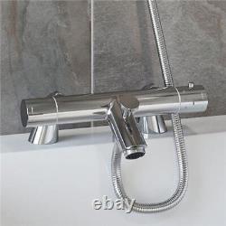 Bathroom Luxury Chrome Thermostatic Bath Shower Mixer Valve Single Head Riser
