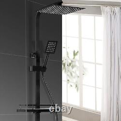 Bathroom Mixer Shower Thermostatic Four Head Square Rainfall Head Handset Chrome