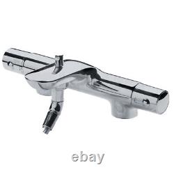 Bathroom Shower Mixer Tap Bath Filler Thermostatic Deck Mounted Chrome Modern