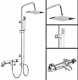 Bathroom Shower Mixer Tap Chrome Thermostatic With 3 Way Square Riser Shower Set