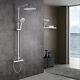 Bathroom Thermostatic Cool Touch Mixer Shower Twin Head Round Bar Set Chrome Uk