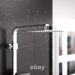 Bathroom Thermostatic Exposed Shower Bar Mixer Twin Head Square Round Bar Set