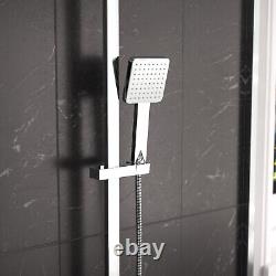 Bathroom Thermostatic Exposed Shower Bar Mixer Twin Head Square Round Bar Set