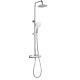 Bathroom Thermostatic Exposed Shower Mixer Twin Head Large Round Bar Set Chrome