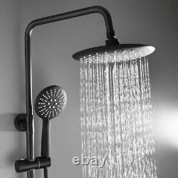 Bathroom Thermostatic Exposed Shower Mixer Twin head Round Bar Set Brass