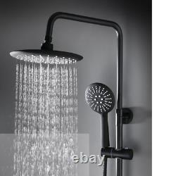 Bathroom Thermostatic Exposed Shower Mixer Twin head Round Bar Set Brass