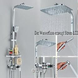 Bathroom Thermostatic Mixer Shower Set Chrome Twin Head Tap System Exposed Valve