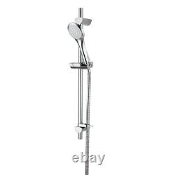 Bathroom Thermostatic Mixer Shower Set Round Head Chrome Modern Sequential 5 Bar