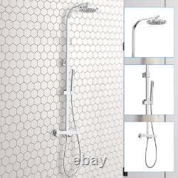 Bathroom Thermostatic Mixer Shower Set Round Shower Head Exposed Valve Twin Head