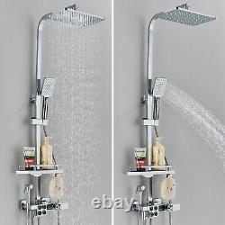 Bathroom Thermostatic Mixer Shower Set Shower Head Chrome with LCD display UK