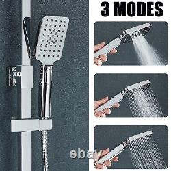 Bathroom Thermostatic Mixer Shower Set Shower Head Chrome with LCD display UK