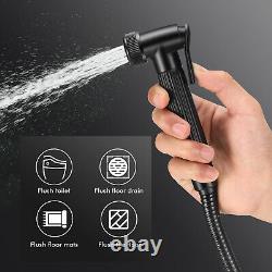 Bathroom Thermostatic Mixer Shower Set Square Black Twin Head Exposed Fdkwyvremv