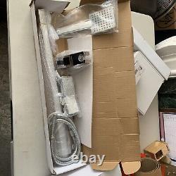 Bathroom Thermostatic Mixer Shower Set Square Chrome Twin Head Exposed Valve