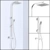 Bathroom Thermostatic Mixer Shower Set Twin Head Square Round Bar Exposed Valve