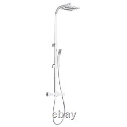 Bathroom Thermostatic Mixer Shower Set Twin Head Square Round Bar Exposed Valve