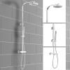 Bathroom Thermostatic Shower Mixer Kit With Round Square Shower Head Chrome
