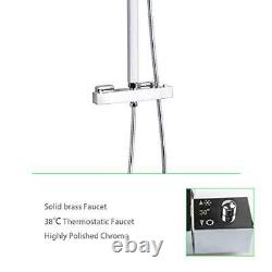 Bathroom Thermostatic Shower Mixer Set, Handheld Shower and with Adjustable