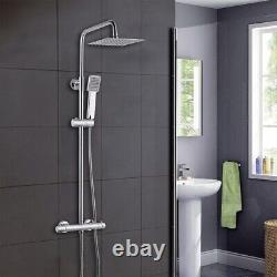 Bathroom Thermostatic Valve Shower Mixer Set, Handheld Shower Rainfall