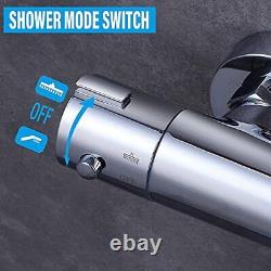 Bathroom Thermostatic Valve Shower Mixer Set, Handheld Shower and with