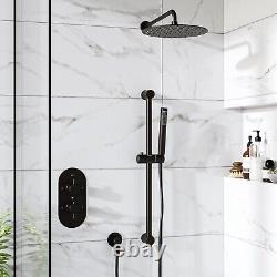 Black Dual Outlet Wall Mounted Thermostatic Mixer Shower Se BUN/BeBa 27177/78070