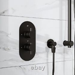 Black Dual Outlet Wall Mounted Thermostatic Mixer Shower Se BUN/BeBa 27177/78070