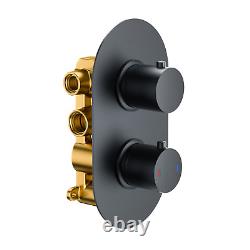 Black Dual Outlet Wall Mounted Thermostatic Mixer Shower Se BUN/BeBa 27177/78070