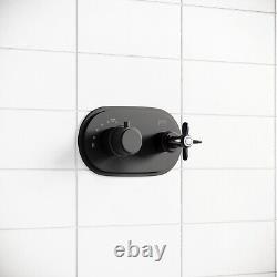 Black Single Outlet Wall Mounted Thermostatic Mixer Shower BUN/BeBa 27710/79045