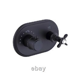 Black Single Outlet Wall Mounted Thermostatic Mixer Shower BUN/BeBa 27710/79045