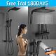 Black Thermostatic Shower Set Shower Column System With Hand Shower And Bath Tap