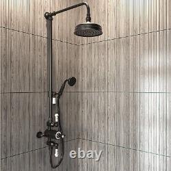 Black Traditional Thermostatic Mixer Shower with Slide Rail Kit & Han BeBa 26748