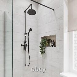 Black Traditional Thermostatic Mixer Shower with Slide Rail Kit & Han BeBa 26748