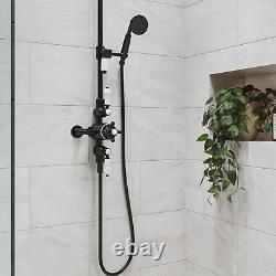 Black Traditional Thermostatic Mixer Shower with Slide Rail Kit & Han BeBa 26748