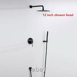 Brass Bathroom Rainfall Shower Mixer Valve Set Shower Head Bath Taps Faucet Kit