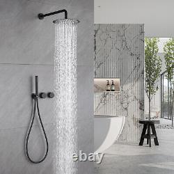 Brass Round Bathroom Rainfall Shower System Mixer Valve Set Bathtub Faucet Taps