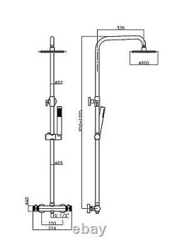 Brass Round Bathroom Rainfall Shower System Mixer Valve Set -Thermostatic
