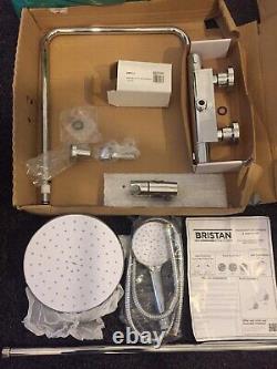 Bristan Buzz Thermostatic Bar Mixer Shower with Shower Rigid Riser Kit and Fixed